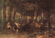 Gustave Courbet The War between deer oil painting reproduction